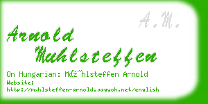 arnold muhlsteffen business card